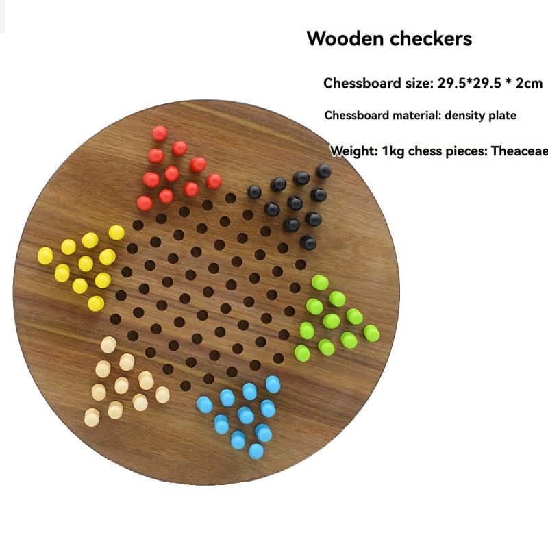 Board Games |   Classic Wooden Chinese Checkers Board Game With Glass Marbles Board Games Board Games