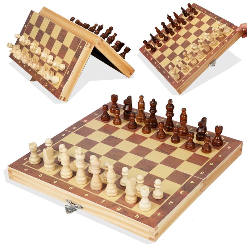 Board Games |   Sheesham & Maple 14-Inch Folding Magnetic Chess Set Board Games Board Games