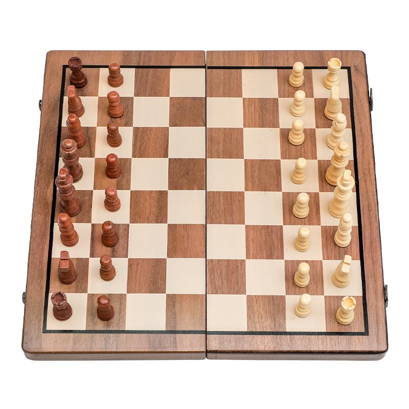 Board Games |   Sheesham & Maple Magnetic Folding Travel Chess Set, 7"X3.5" Board Games Board Games