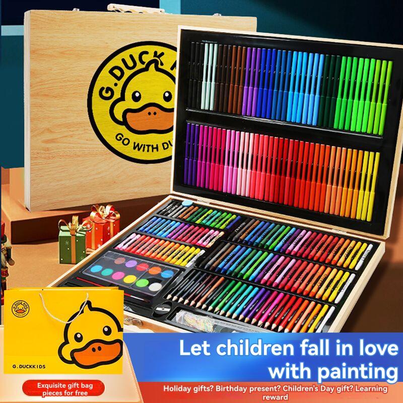 Drawing, Color & Painting |   Art 101 Deluxe Wood Artist Set – 215 Piece Complete Art Studio Arts & Crafts Drawing, Color & Painting