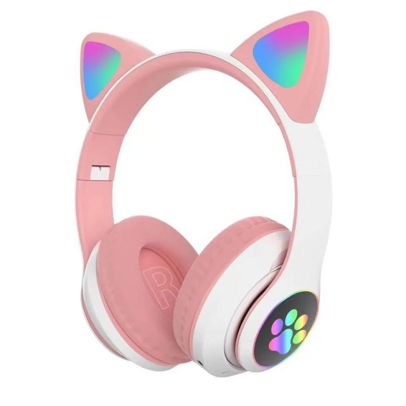 Electronics |   Bluetooth Cat Ear Headphones With Led Lights – Pink Electronics Electronics