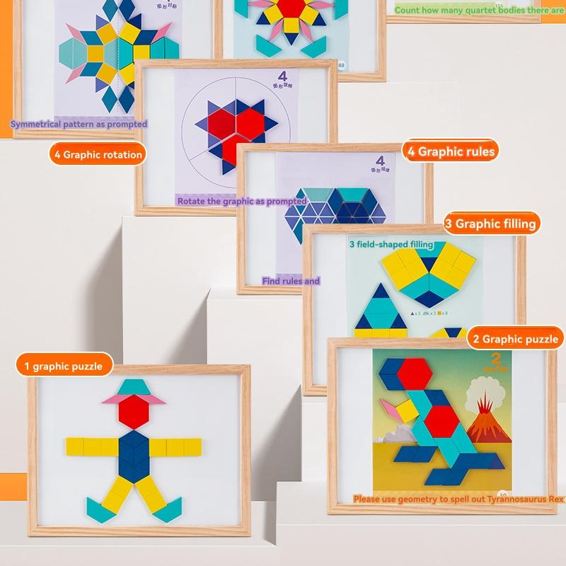 Math, Counting & Time |   Learning Advantage Geometric Pattern Block Cards – 20 Double-Sided Activity Cards Learning & Development Math, Counting & Time