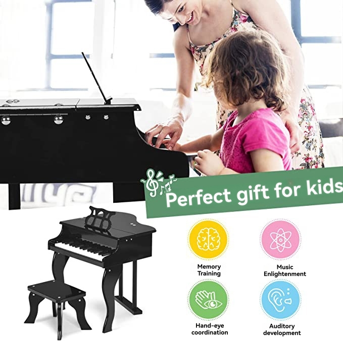 Musical & Sound Toys |   Hape Happy Grand Piano In Black – Toddler Wooden Musical Instrument Baby & Toddler Toys Musical & Sound Toys