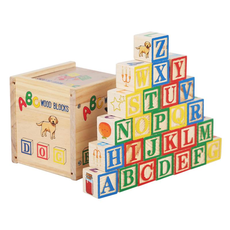 Preschool Building Sets & Blocks |   Hape Educational Stacking Blocks – Alphabet & Numbers With Retro Art – Ages 2+ Building Blocks & Sets Preschool Building Sets & Blocks