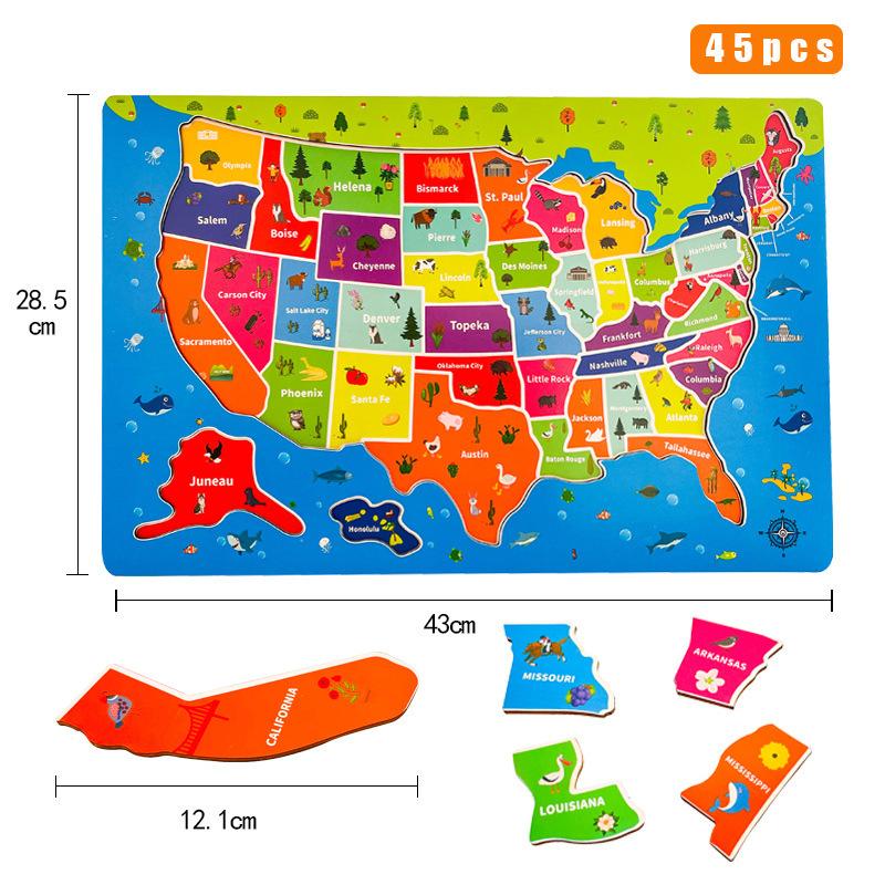 Puzzles |   Lift & Learn Usa Map Wooden Puzzle – 40 Pc Games & Puzzles Puzzles