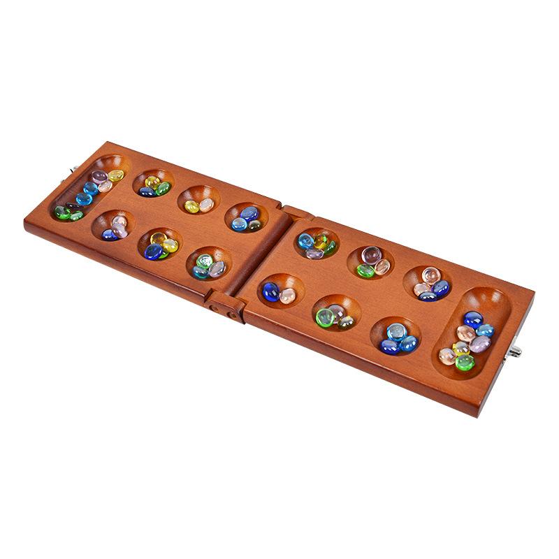 Strategy Games |   Ancient Strategy Mancala Game With Solid Wood Board Games & Puzzles Strategy Games