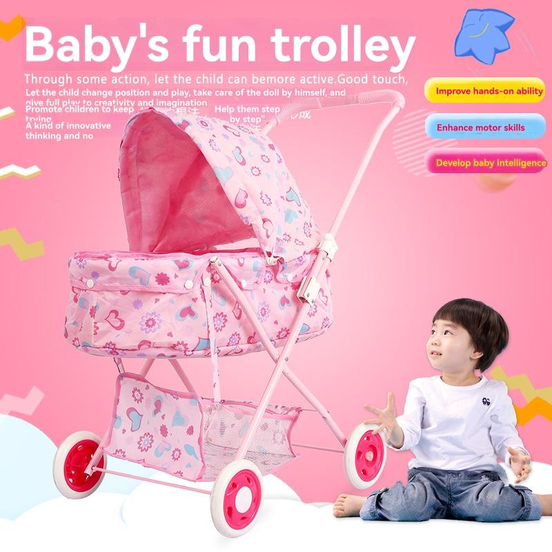 Stuffed Animals & Plush Toys |   Baby Alive Deluxe Classic Doll Pram, Pink & Rainbow – Doll Stroller Playset Baby & Toddler Toys Stuffed Animals & Plush Toys