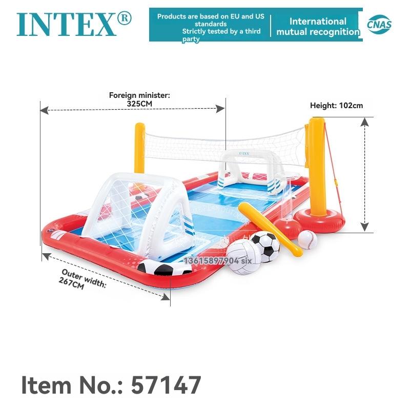 Swimming Pools & Water Toys |   Intex Action Sports Inflatable Pool Play Center With Volleyball, Soccer, Baseball Outdoor Play Swimming Pools & Water Toys