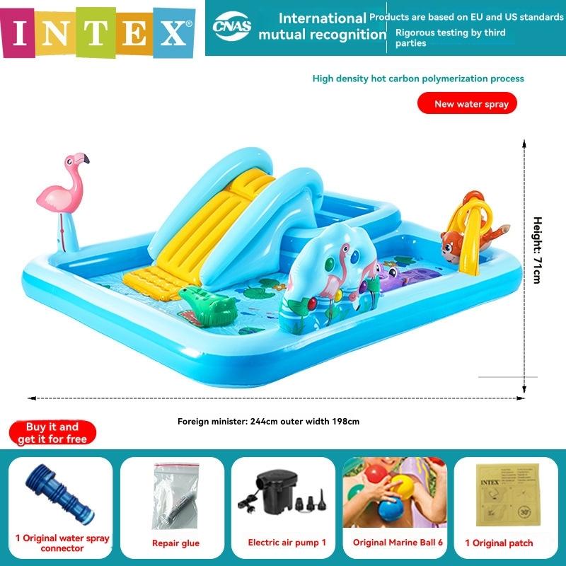 Swimming Pools & Water Toys |   Intex Jungle Adventure Inflatable Play Center With Dual Pools And Slide Outdoor Play Swimming Pools & Water Toys