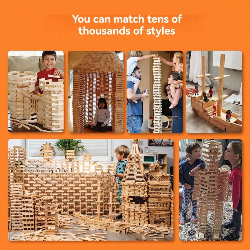 Wood & Jumbo Blocks |   Mindware Keva Structures 600-Piece Pine Plank Building Set Building Blocks & Sets Wood & Jumbo Blocks